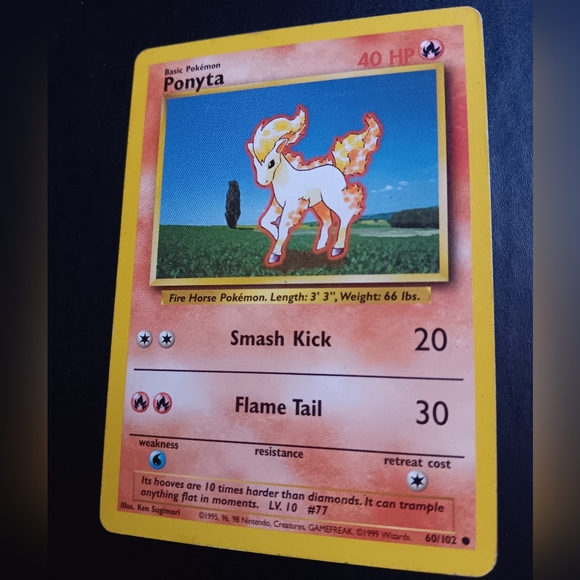 Ponyta Pokemon Card - Base Set - NO. 60/102 Common Non-Holo - Picture 5 of 9
